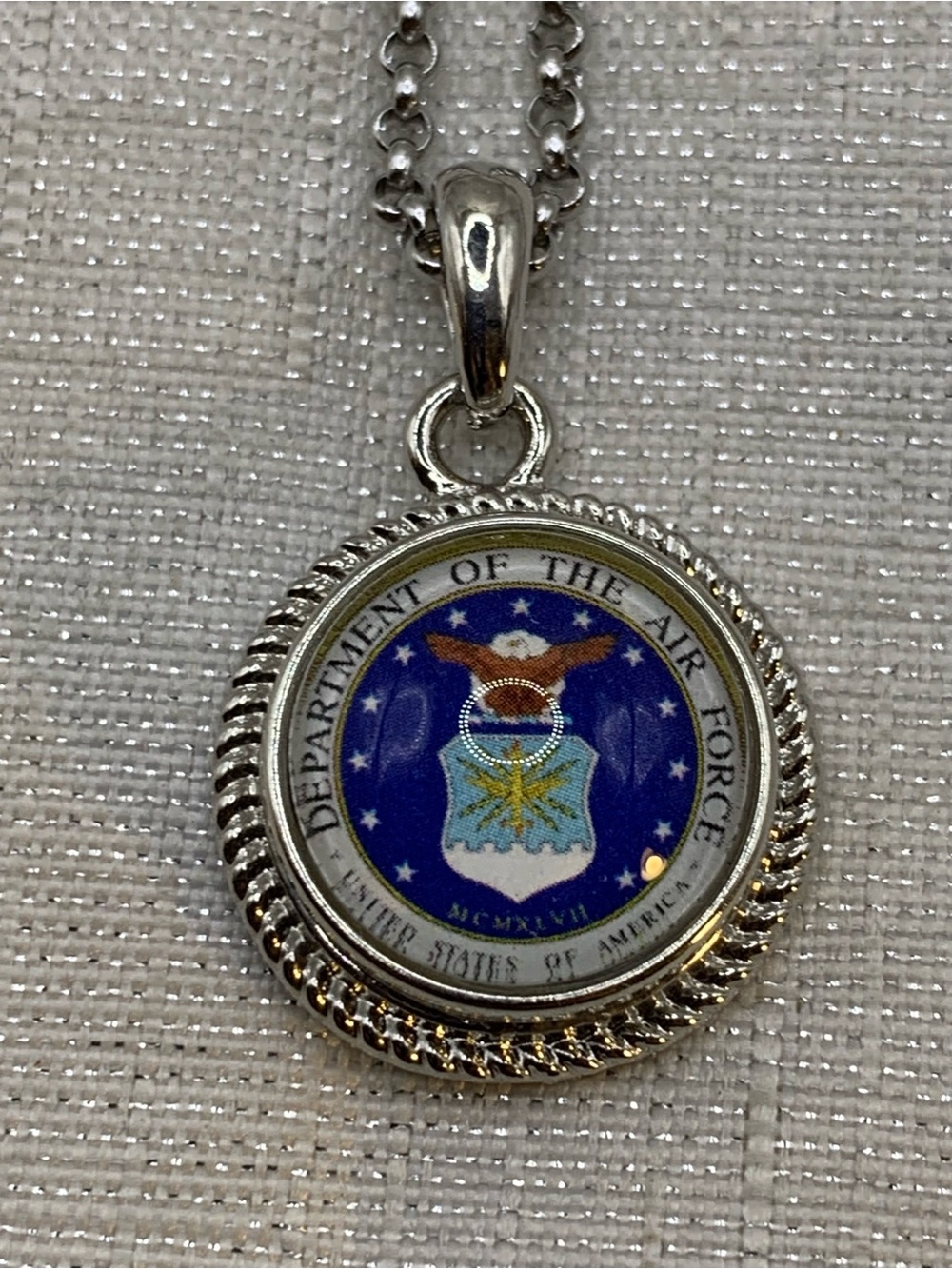 AIR FORCE - Classic Circle Snap Button Charm Necklace - 18mm/20mm